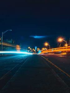 long exposure road at night